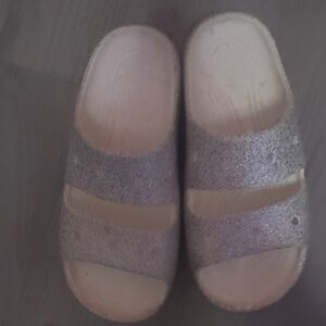 CROCS Kids Glitter Sandals - Silver